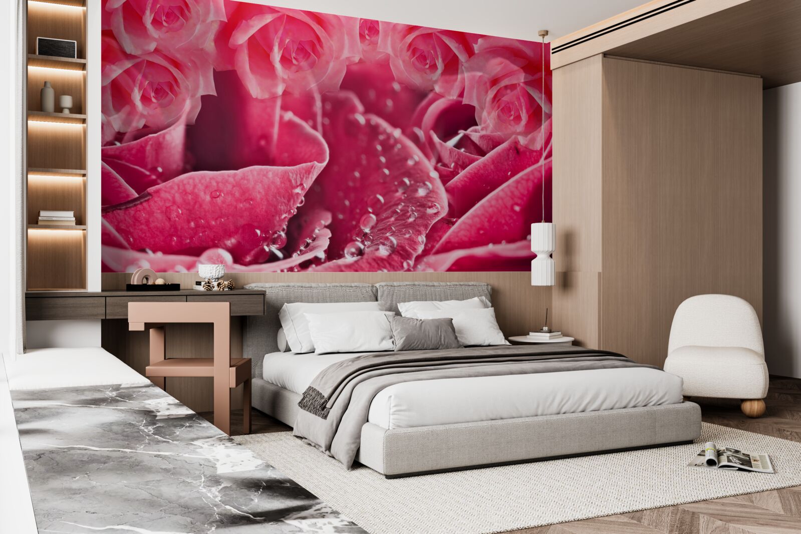 Papier peint gouttes de rosée sur une rose