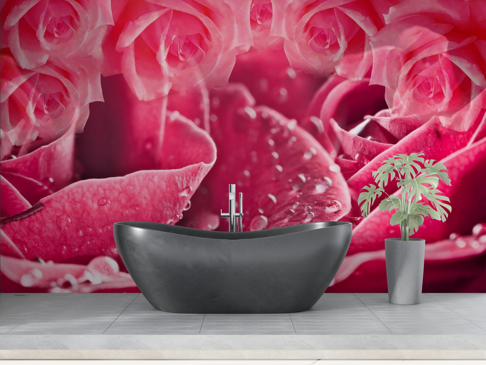 Papier peint gouttes de rosée sur une rose