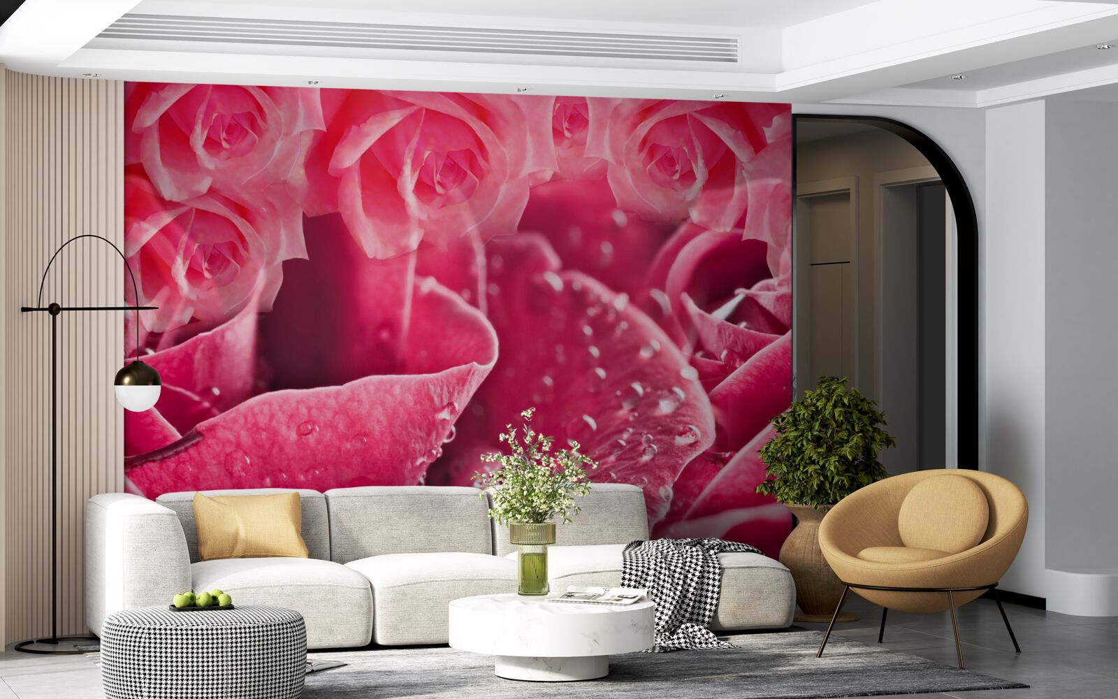 Papier peint gouttes de rosée sur une rose