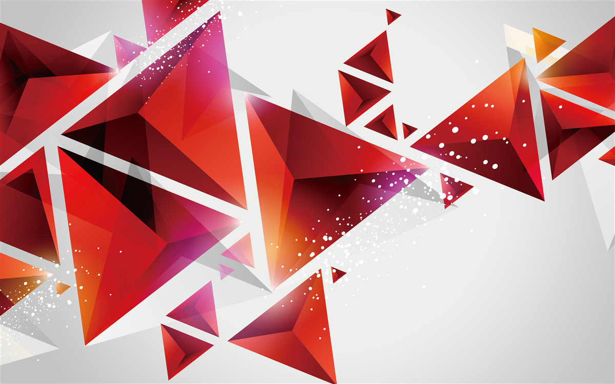 Papier peint triangles avec beaucoup de rouge