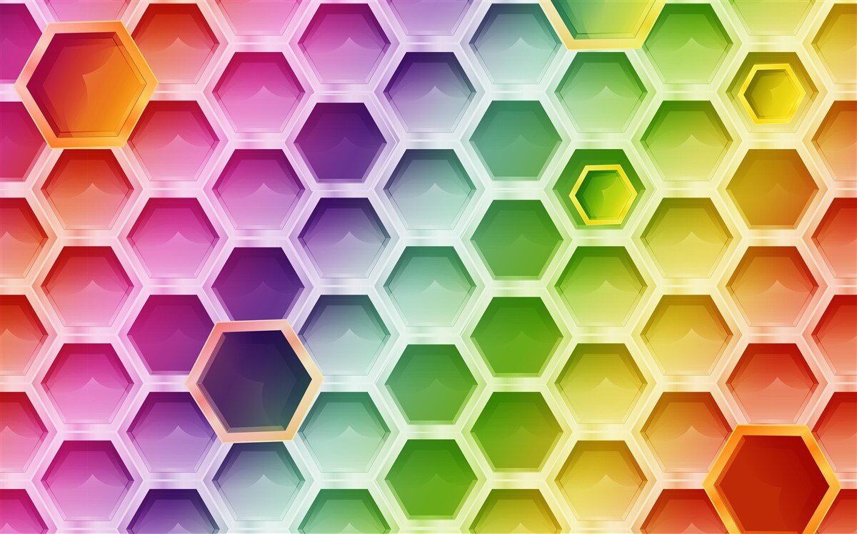 Papier peint ruches multicolores et lumineuses