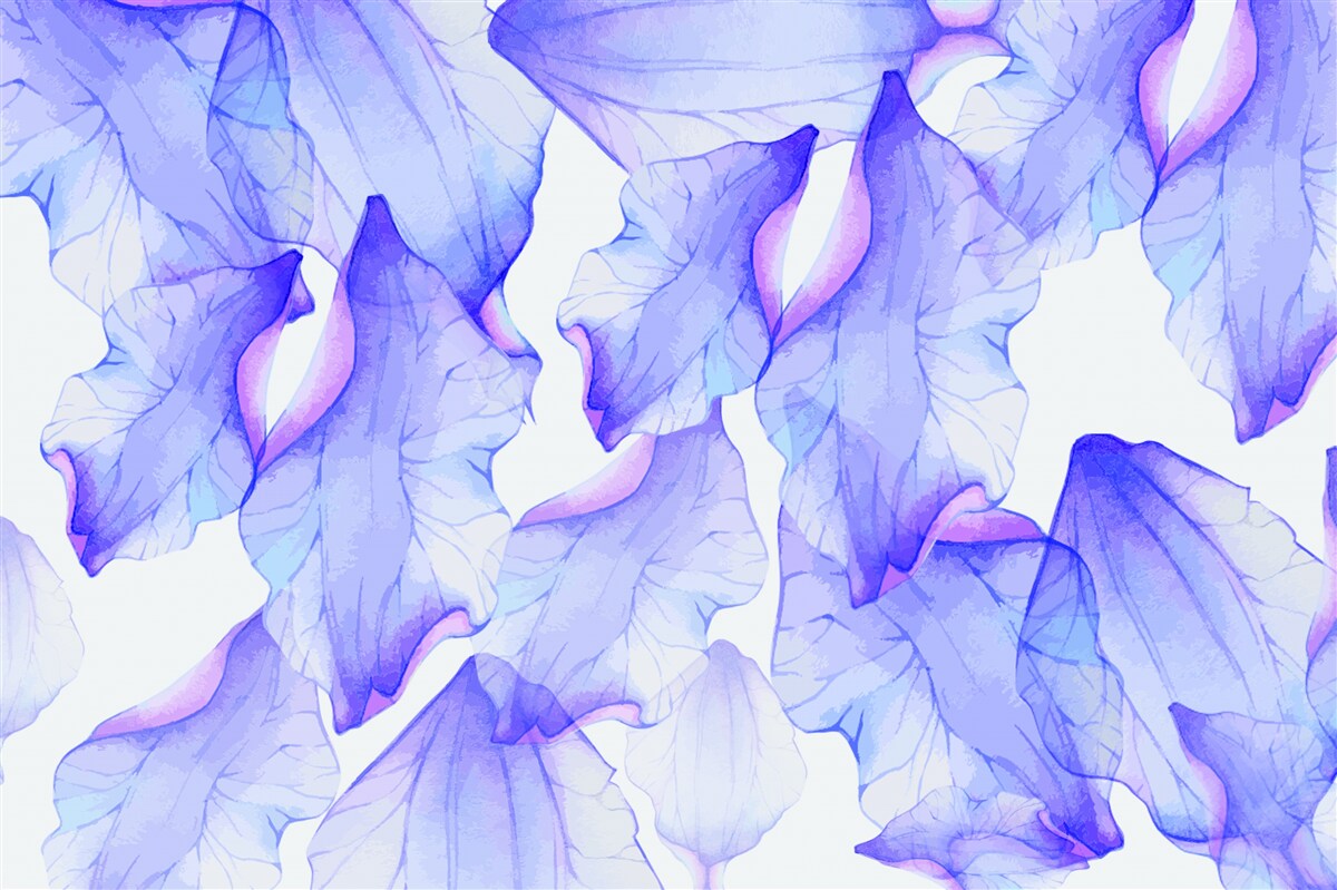 Papier peint boutons de fleurs avec une teinte violette transparente