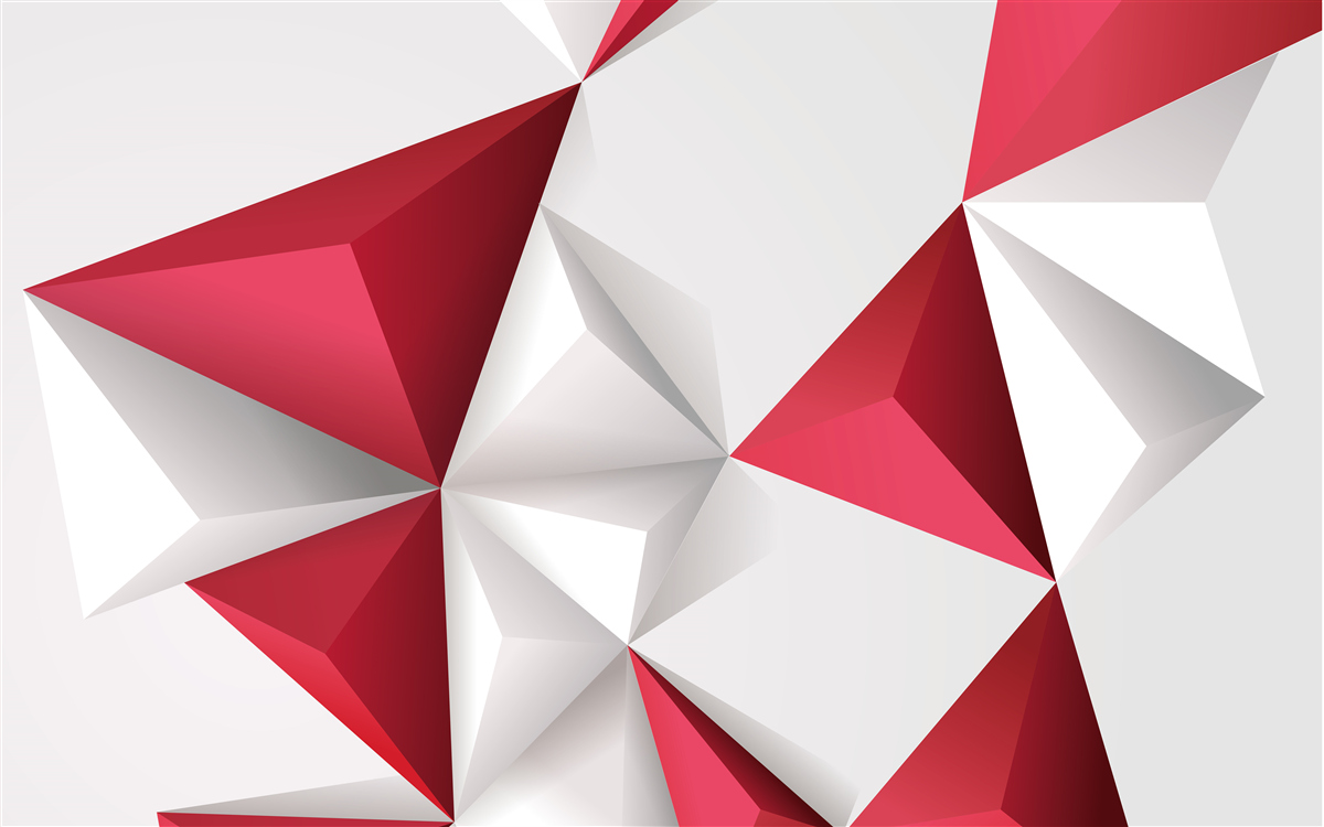 Papier peint triangles blancs et rouges de volume