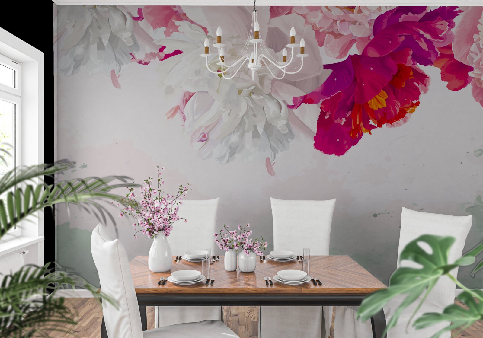 Papier peint fond richement coloré en nuances de blanc