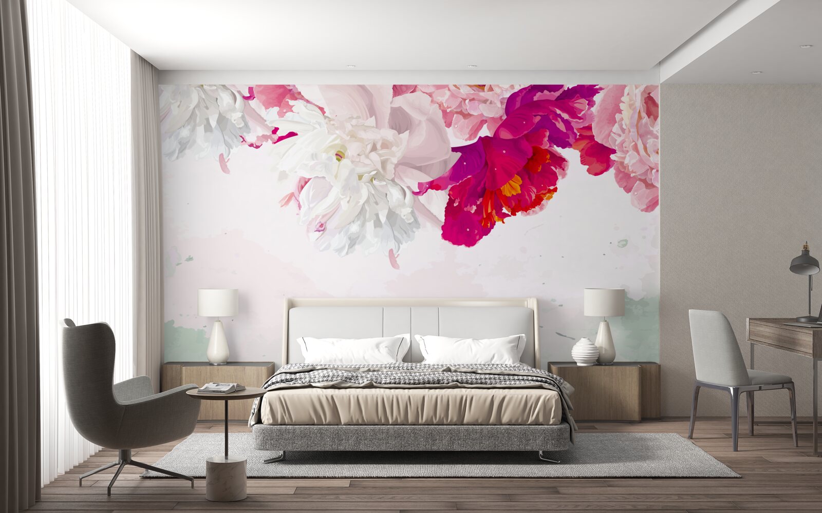 Papier peint fond richement coloré en nuances de blanc