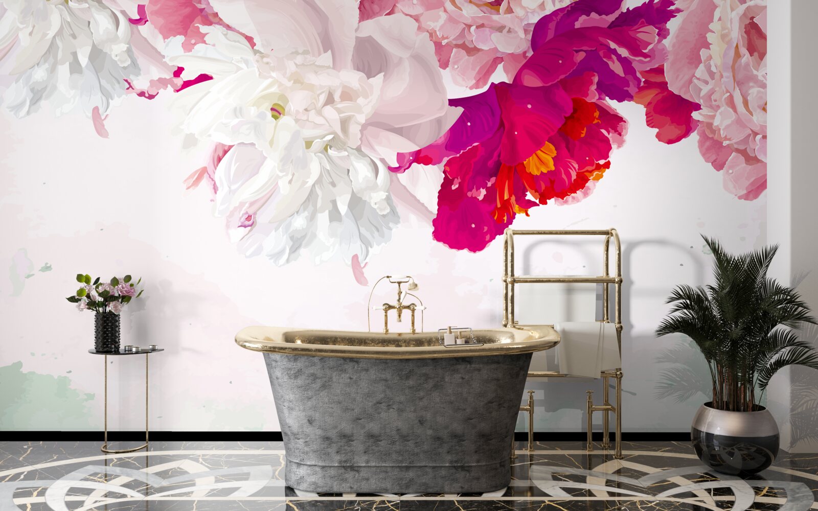 Papier peint fond richement coloré en nuances de blanc