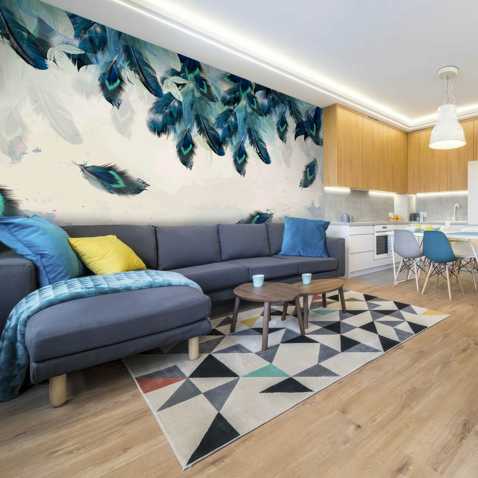 Papier peint des couvertures volantes et pelucheuses de l'obscurité