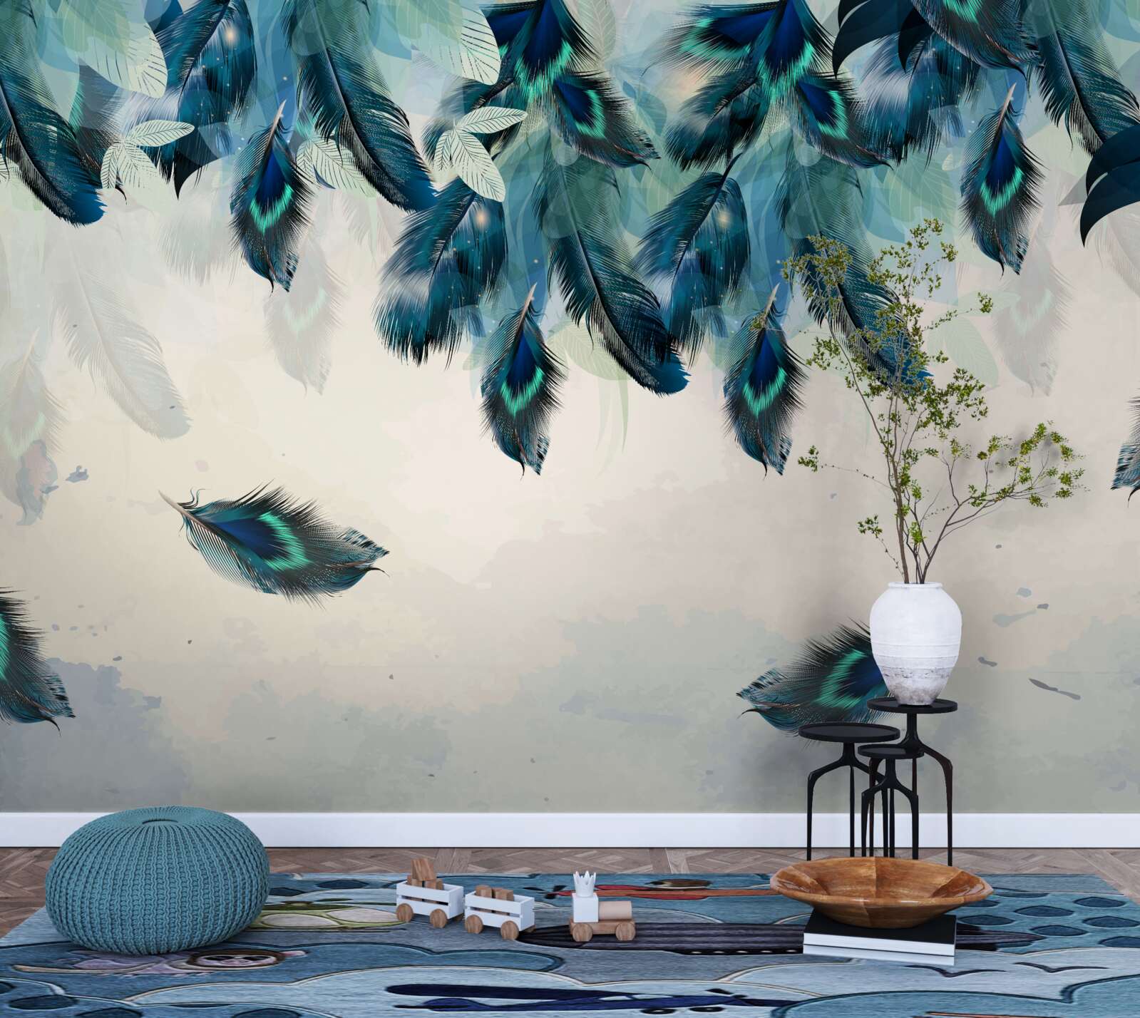 Papier peint des couvertures volantes et pelucheuses de l'obscurité