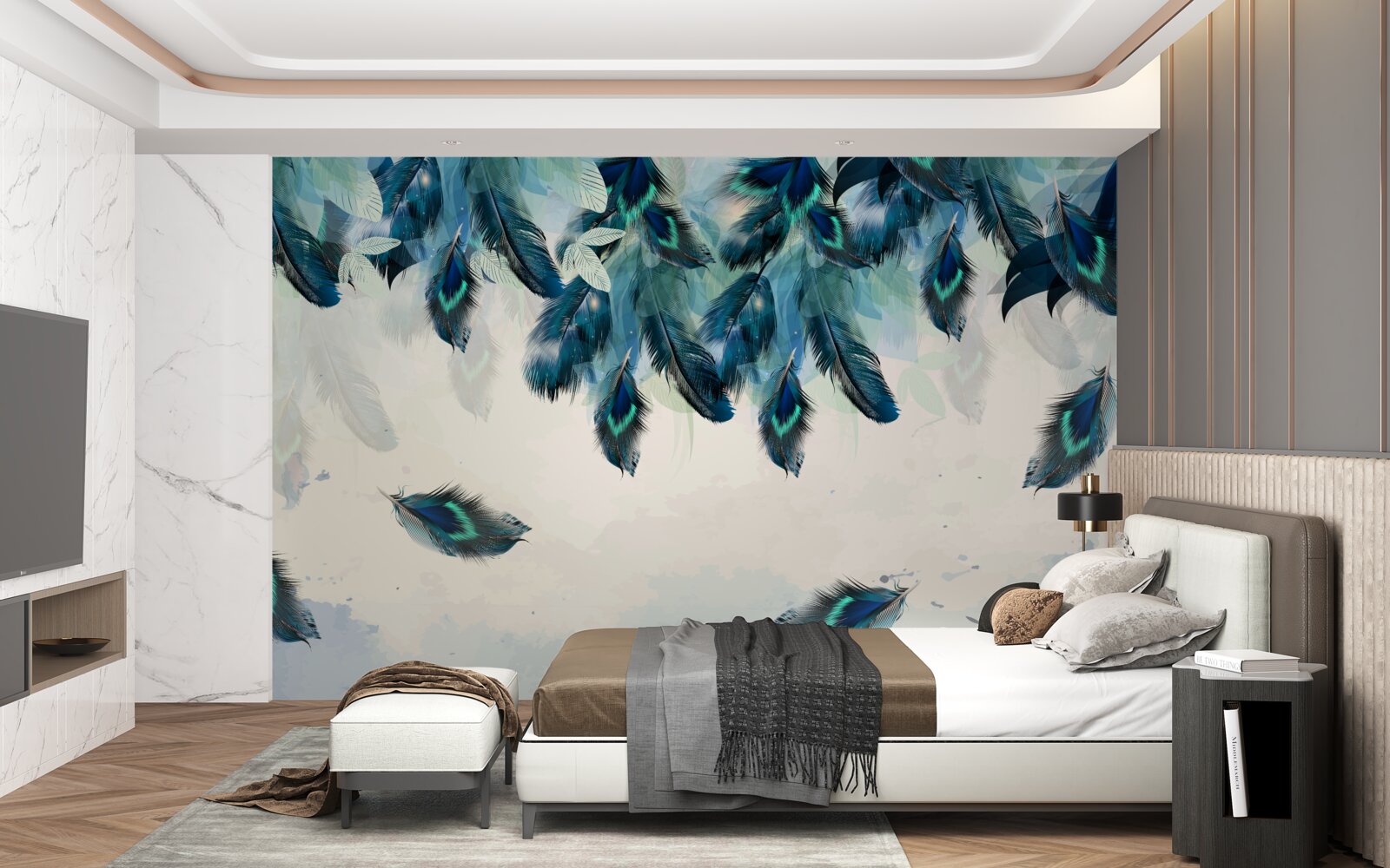 Papier peint des couvertures volantes et pelucheuses de l'obscurité