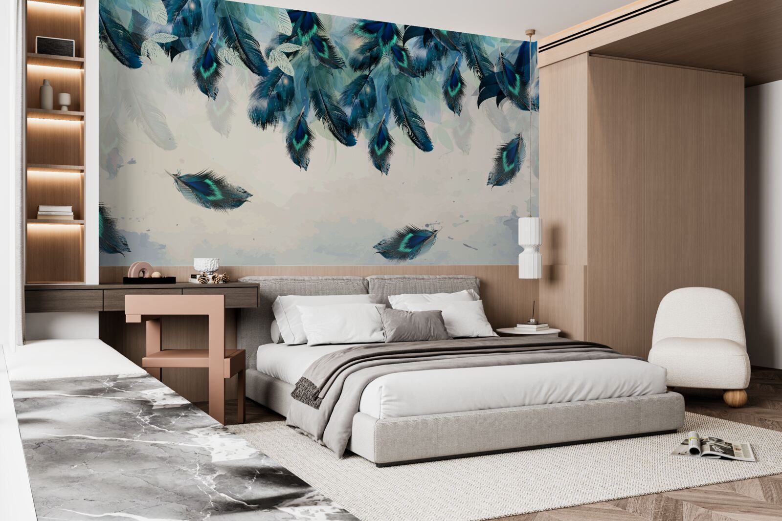 Papier peint des couvertures volantes et pelucheuses de l'obscurité