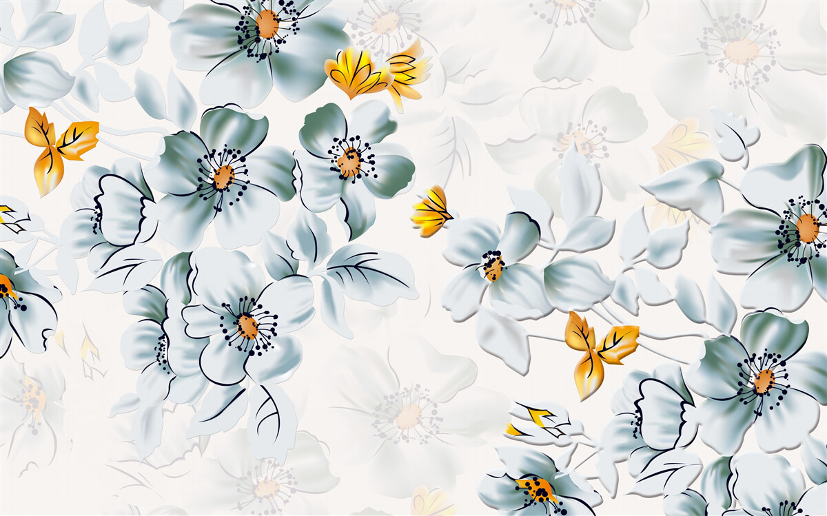 Papier peint les fleurs s'ouvrent tendrement