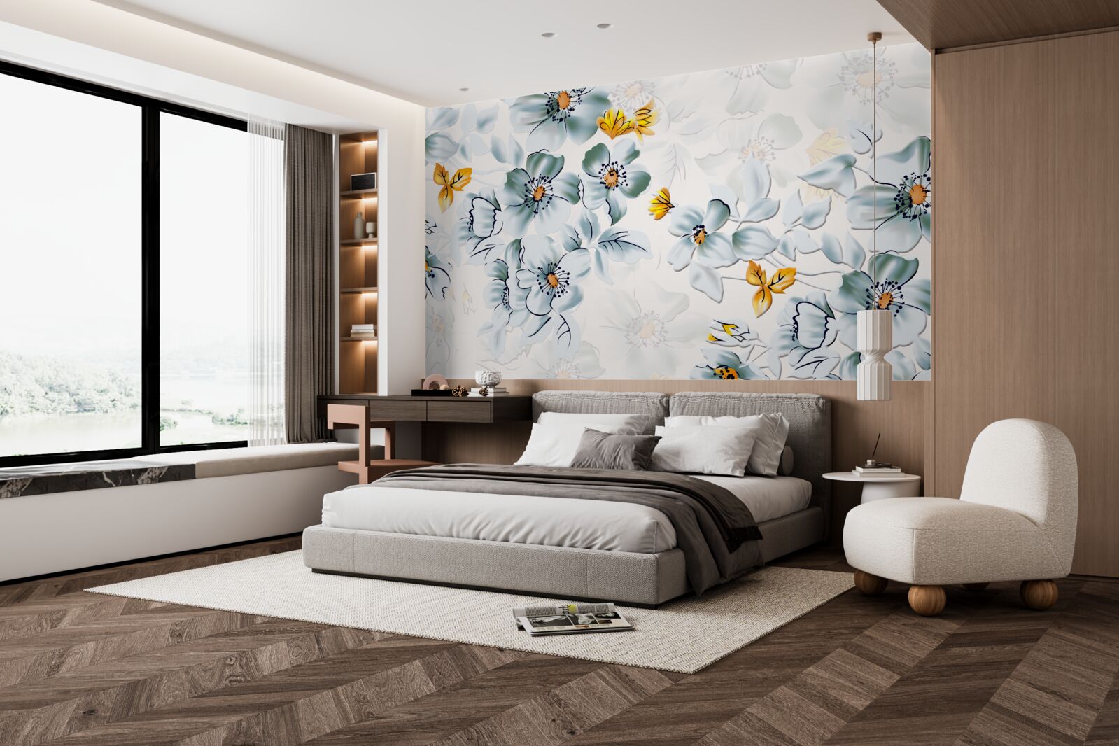 Papier peint les fleurs s'ouvrent tendrement