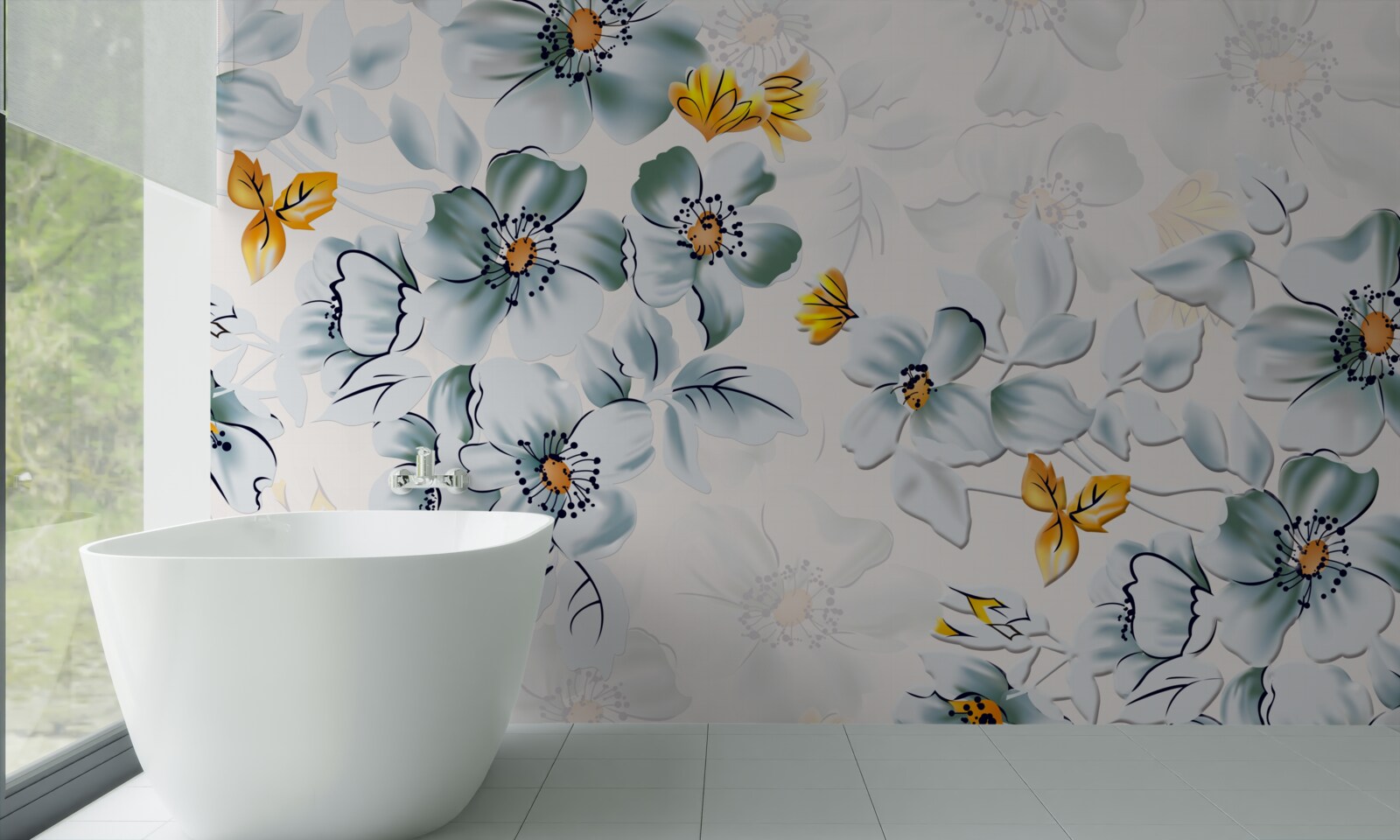 Papier peint les fleurs s'ouvrent tendrement