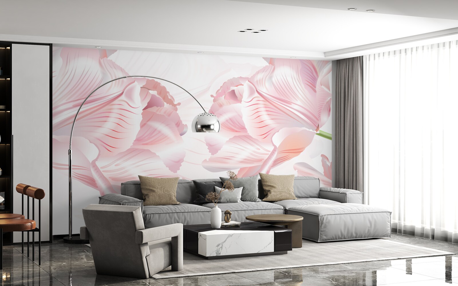 Papier peint des tulipes roses pour une ambiance romantique