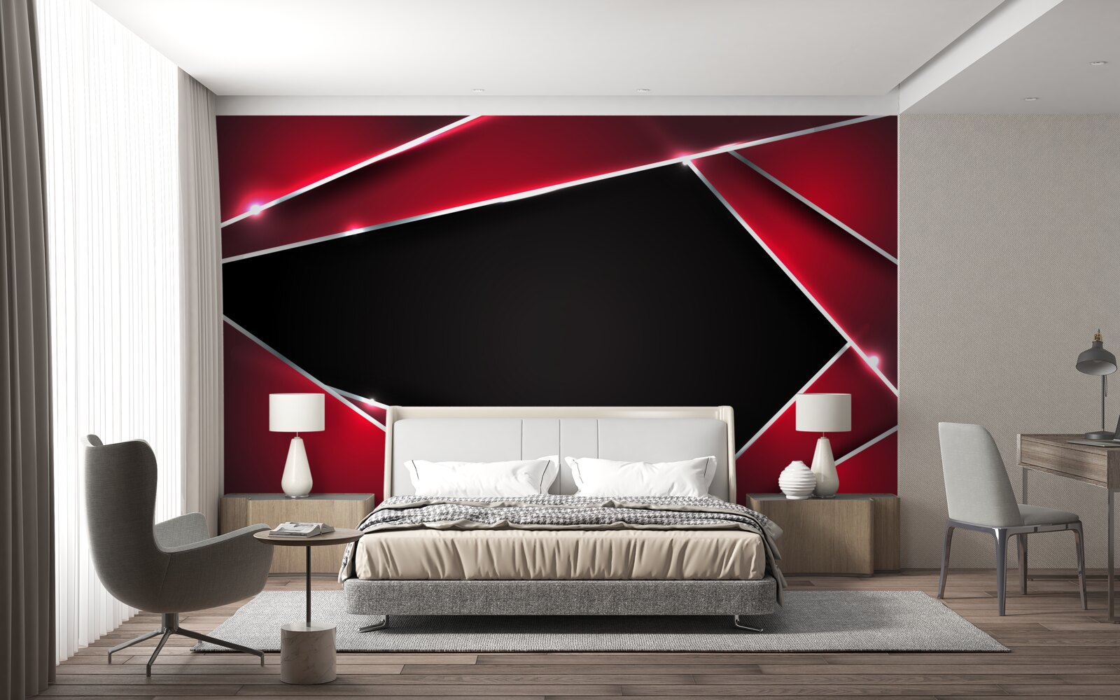 Papier peint fond exclusif en rouge et noir