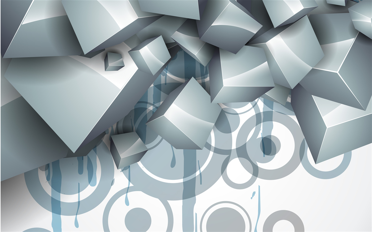 Papier peint cubes optiques gris