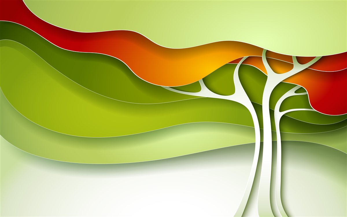 Papier peint la cime de l'arbre est peinte dans des tons automnaux lumineux