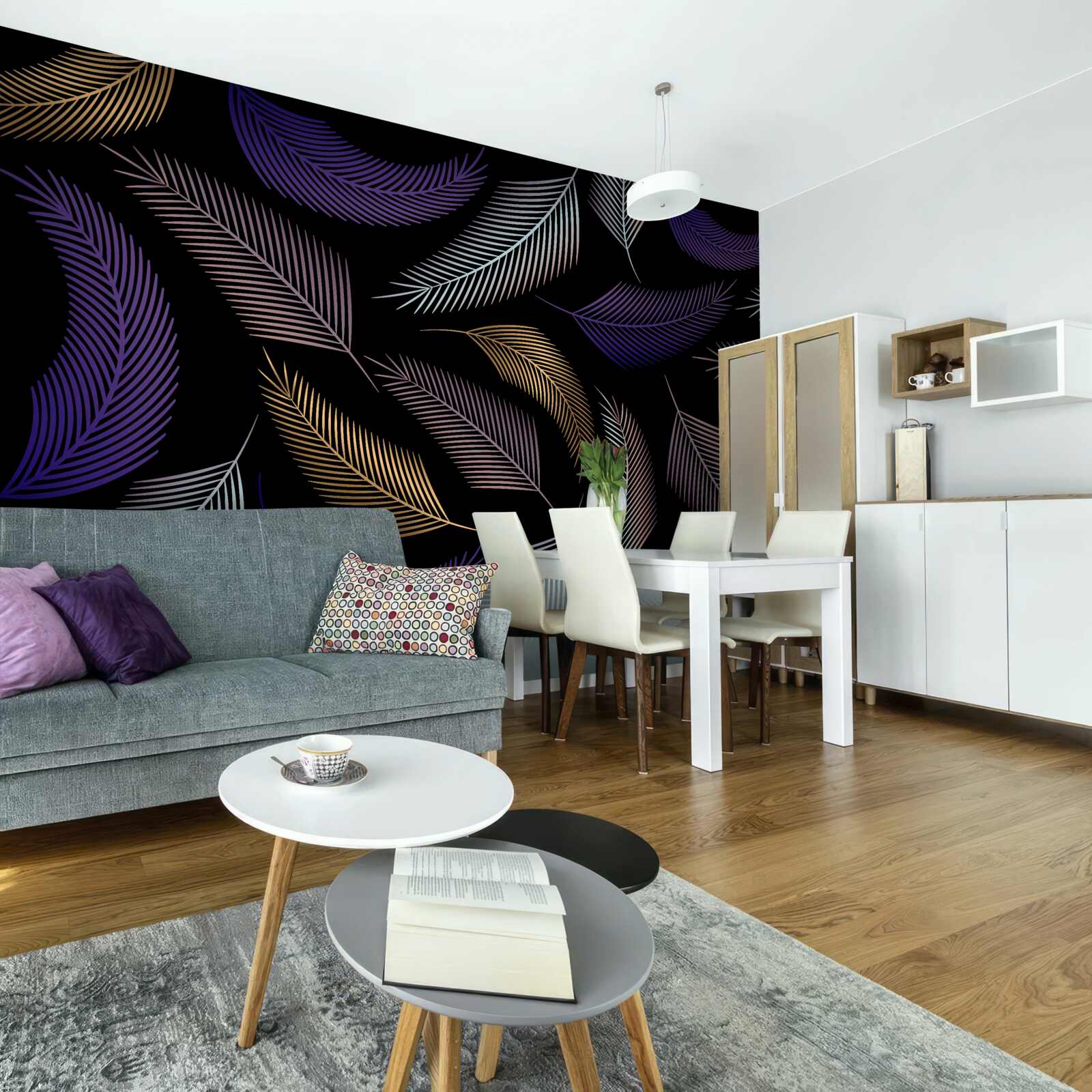 Papier peint feuilles d'automne aux couleurs sombres