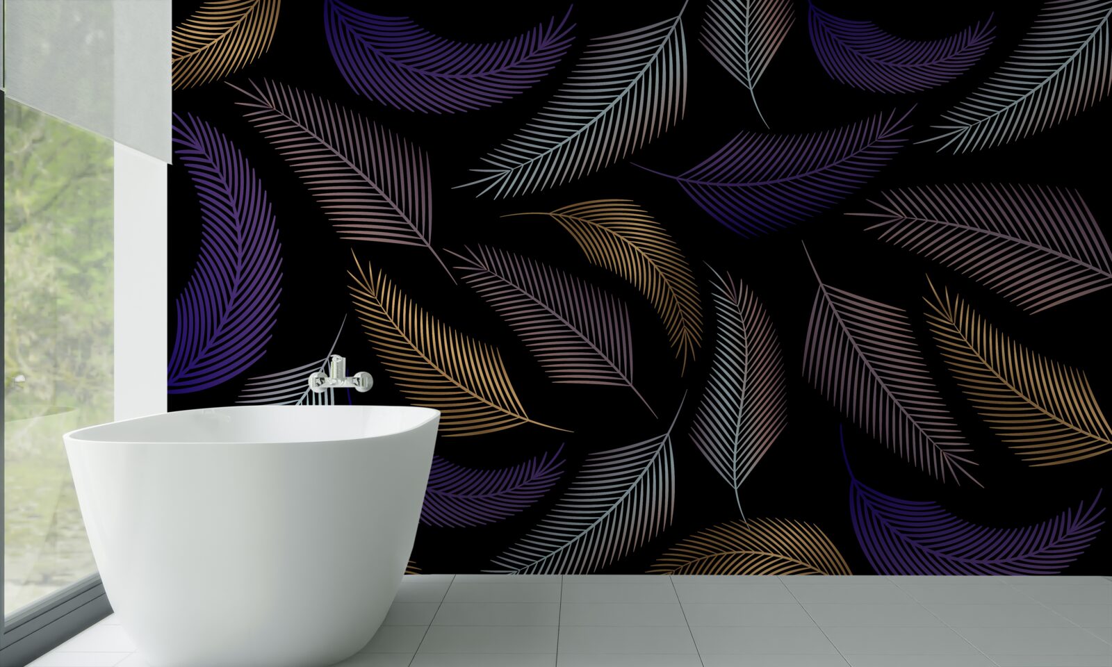 Papier peint feuilles d'automne aux couleurs sombres