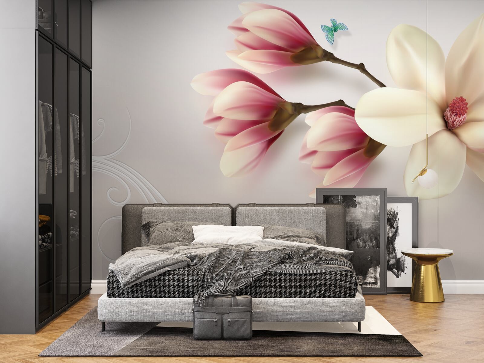 Papier peint magnolia blanc en pleine floraison