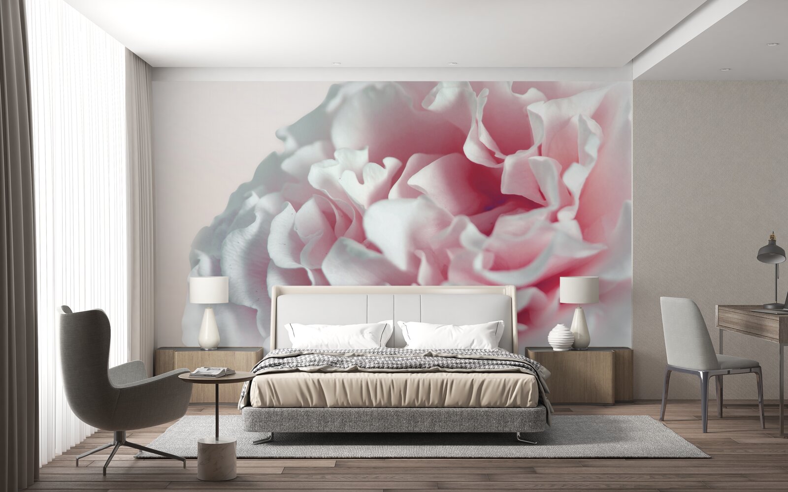 Papier peint beignet rose pâle et moelleux