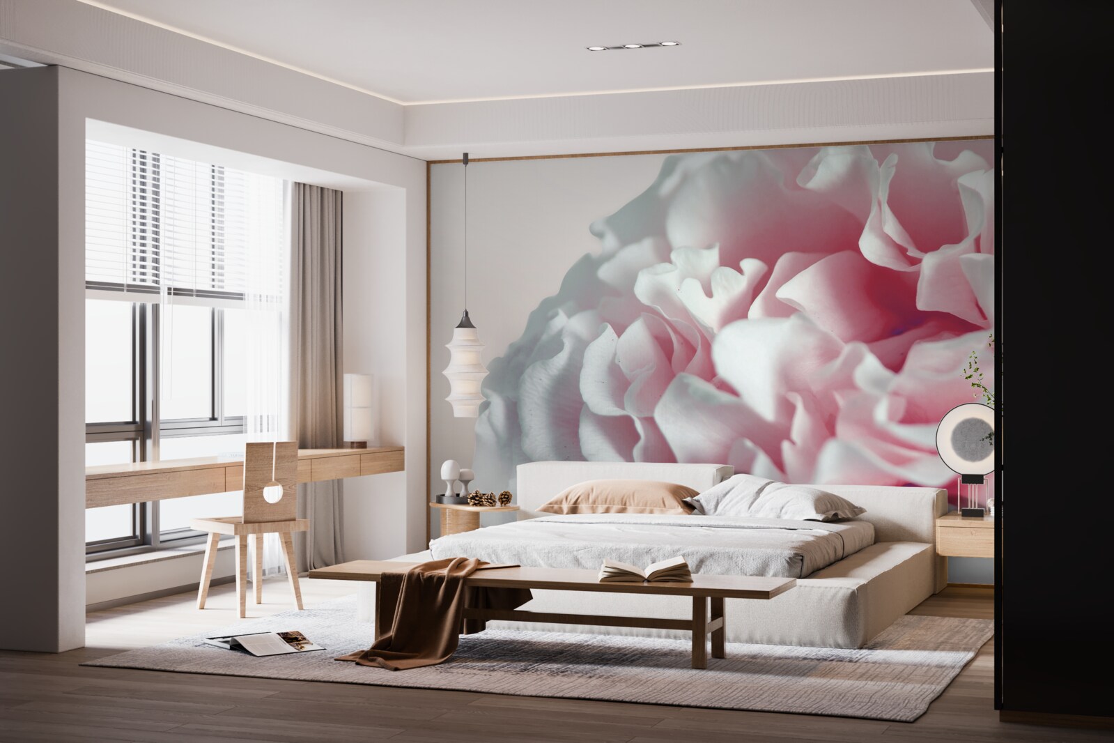 Papier peint beignet rose pâle et moelleux