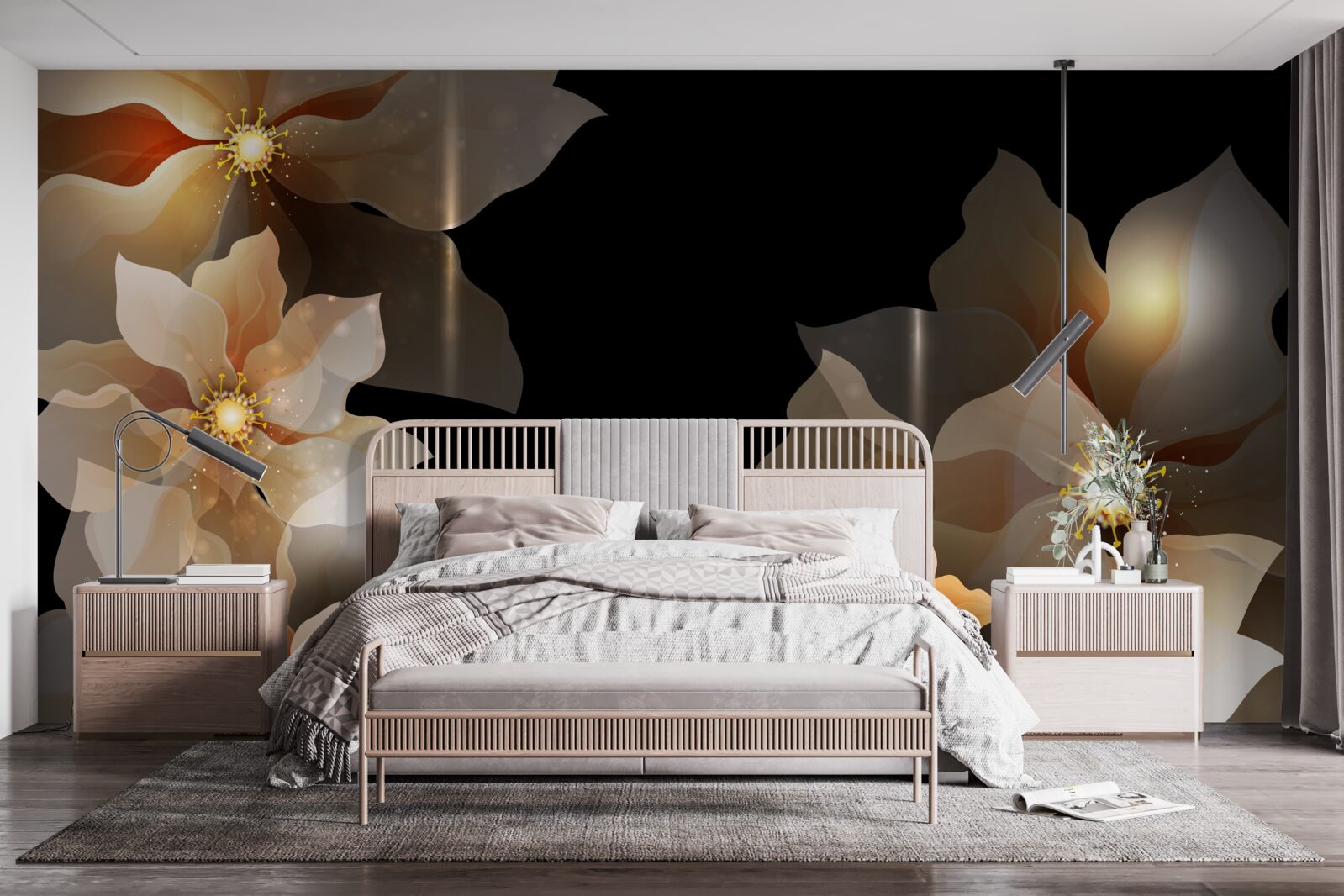 Papier peint la magie des belles fleurs