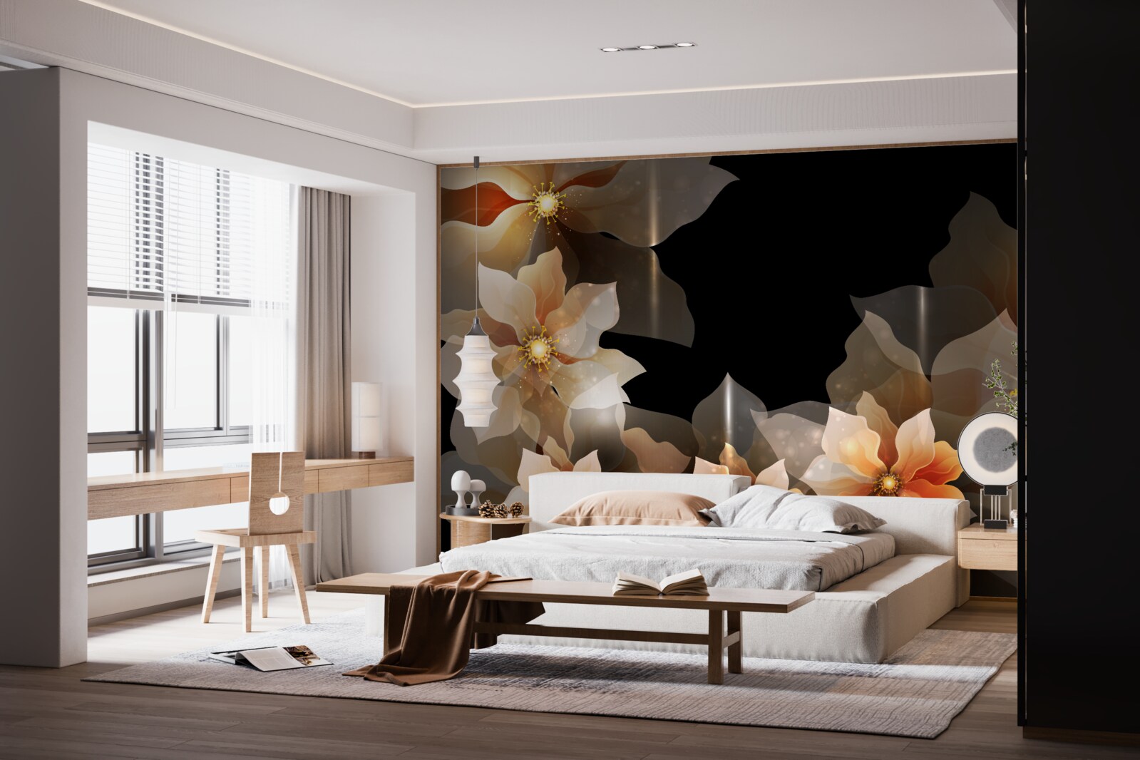 Papier peint la magie des belles fleurs