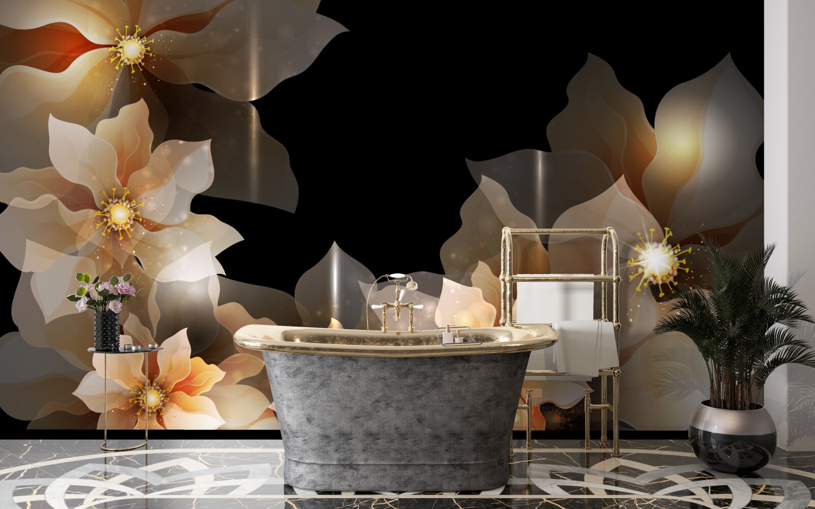 Papier peint la magie des belles fleurs