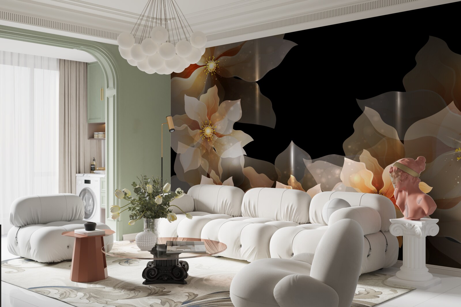 Papier peint la magie des belles fleurs