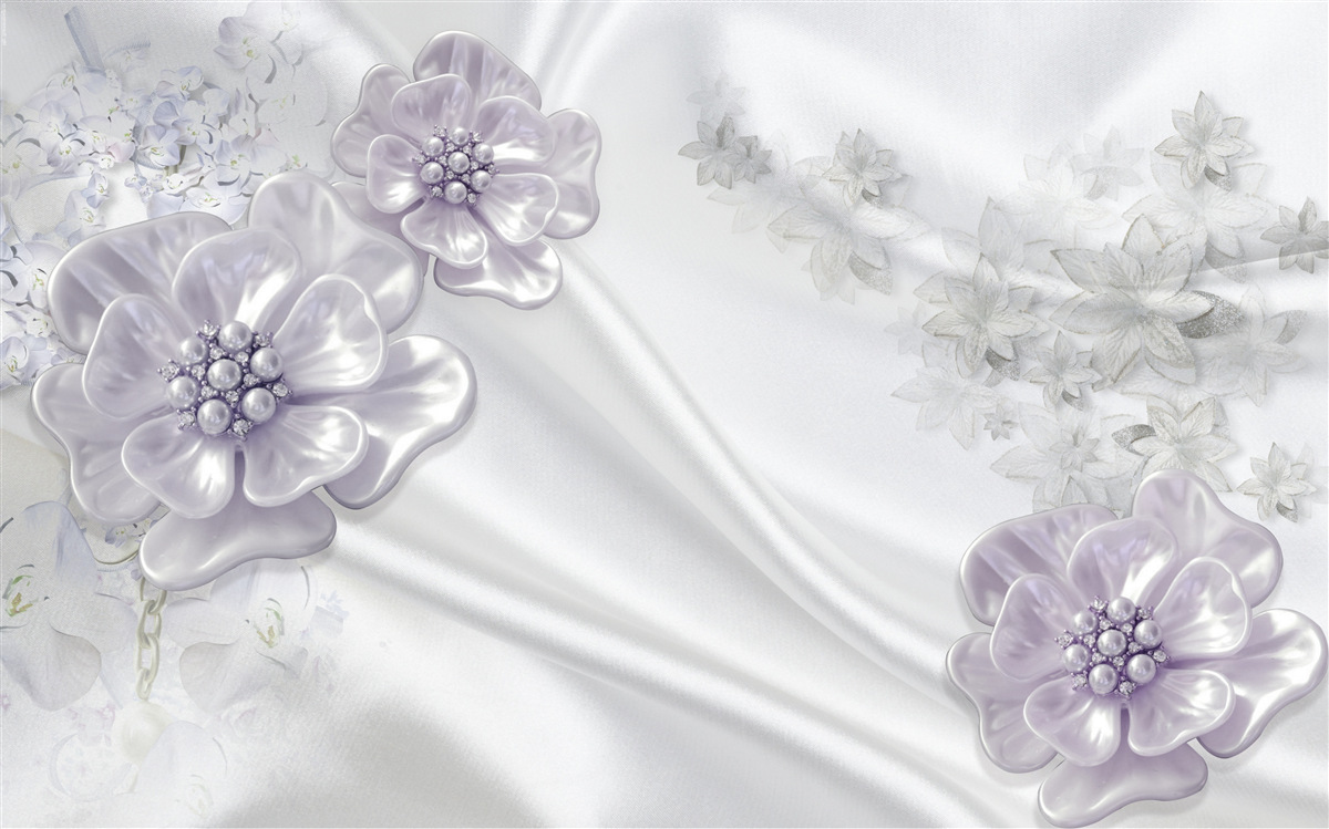 Papier peint La soie présente de belles fleurs lilas