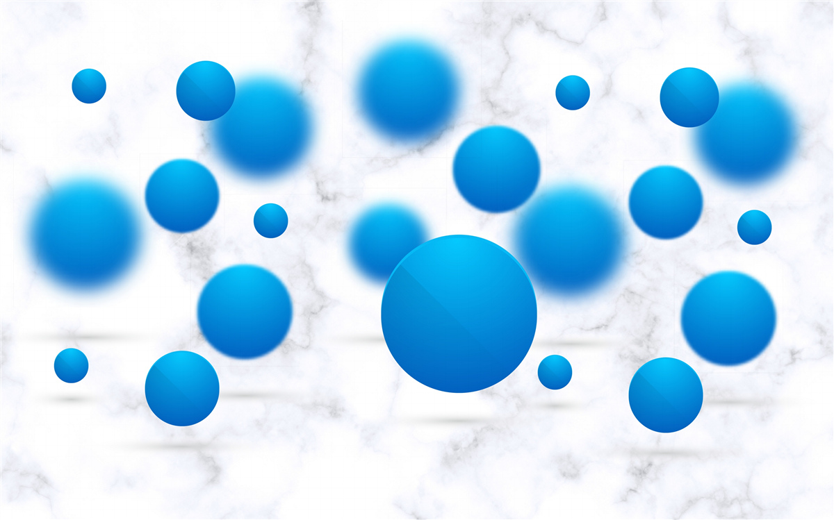 Papier peint cercles bleus flottant dans l'air