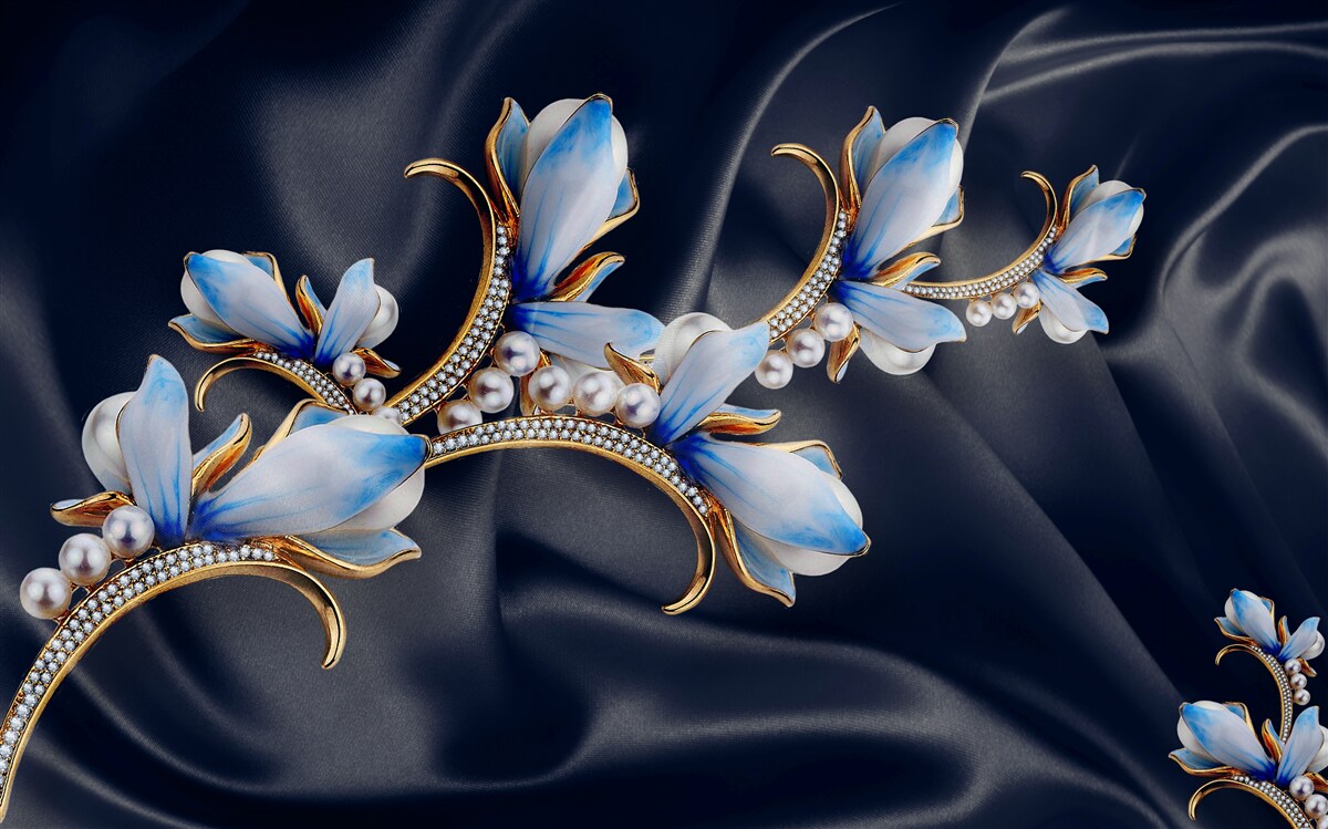 Papier peint les branches d'un magnolia qui n'a pas encore ouvert ses fleurs bleues