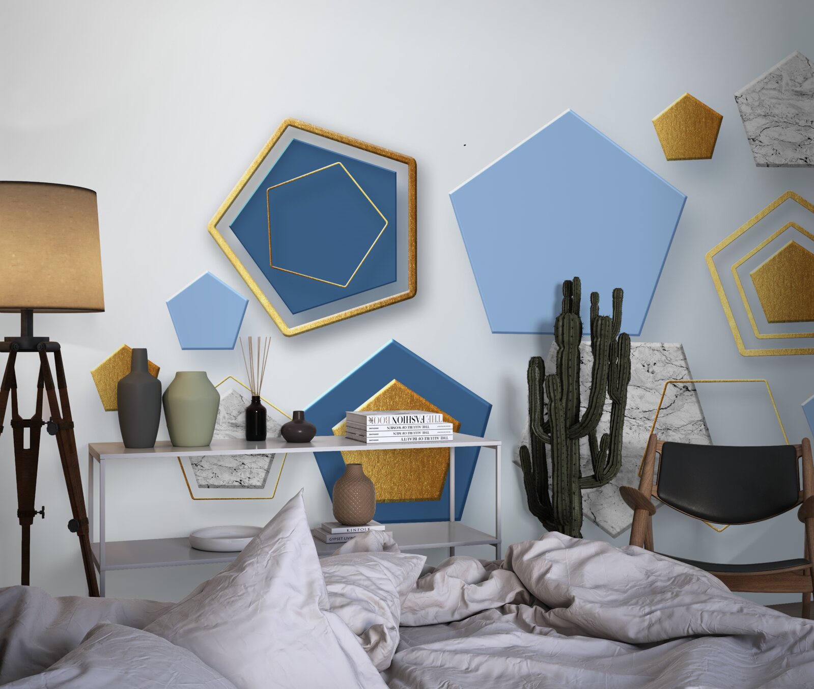 Papier peint hexagones de différentes couleurs