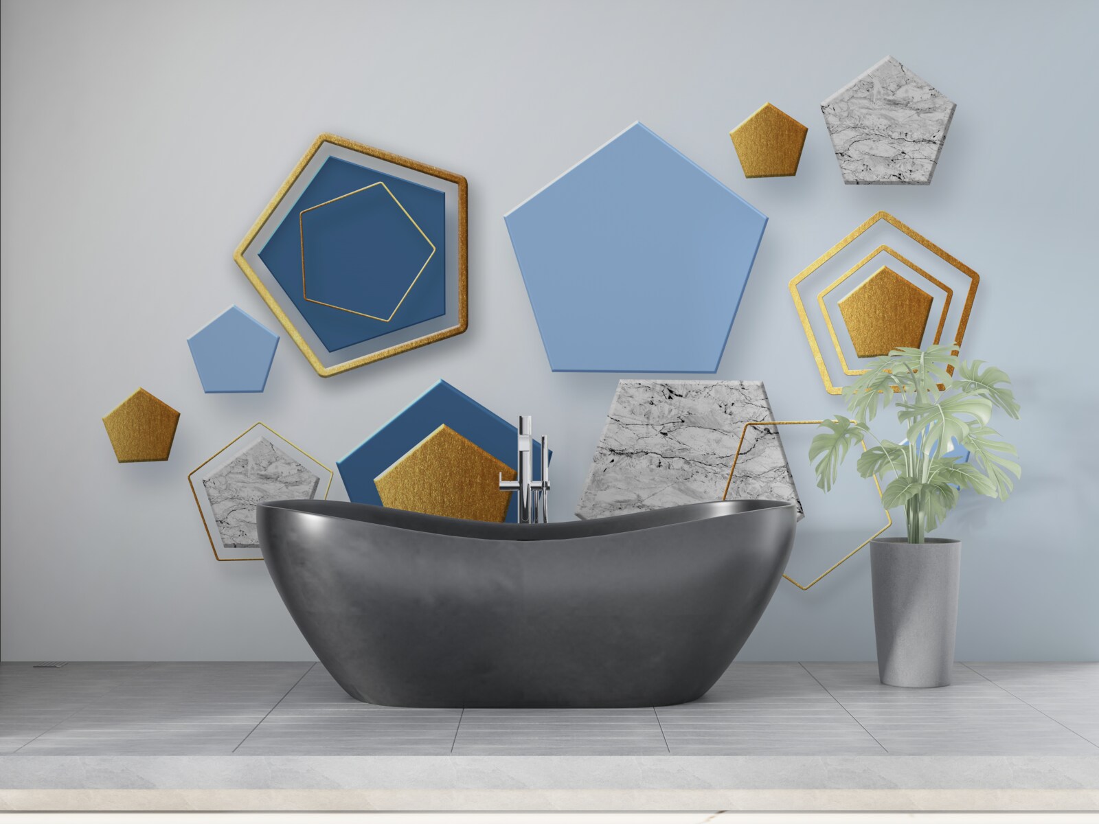 Papier peint hexagones de différentes couleurs