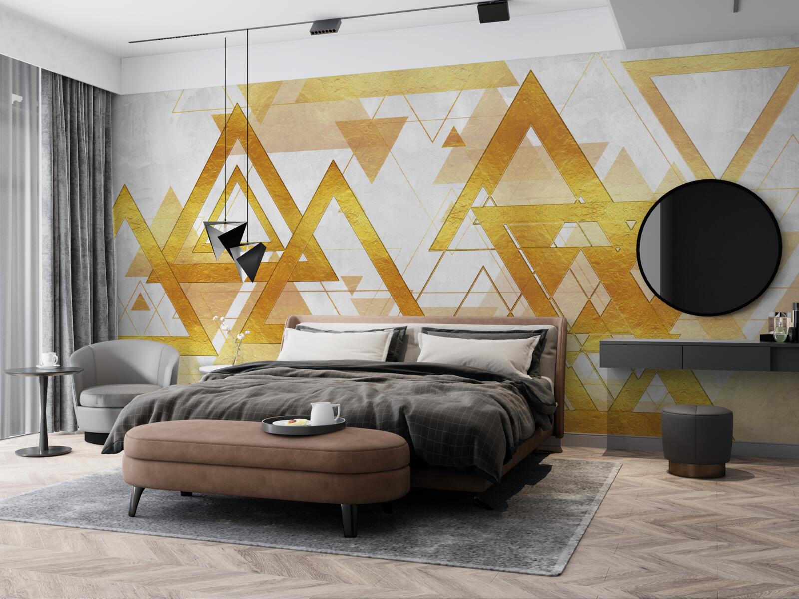 Papier peint masse des triangles d'or