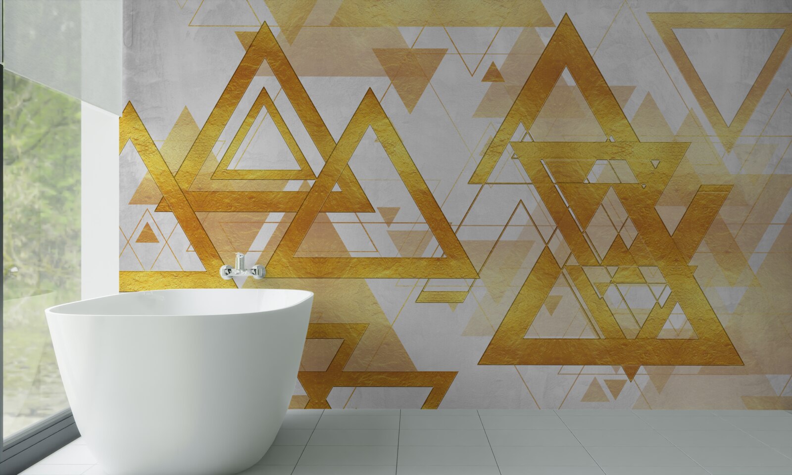 Papier peint masse des triangles d'or