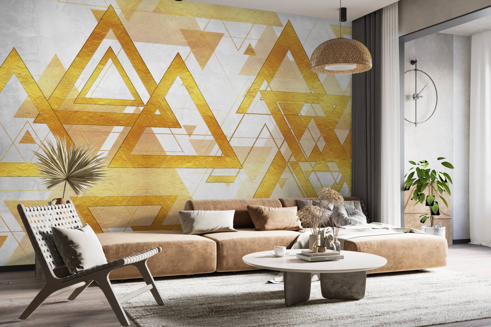 Papier peint masse des triangles d'or