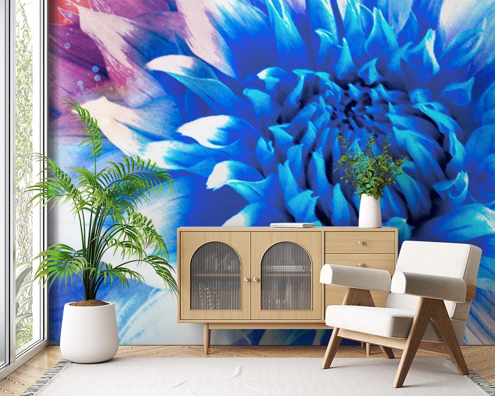 Papier peint bleu comme l'azur aster