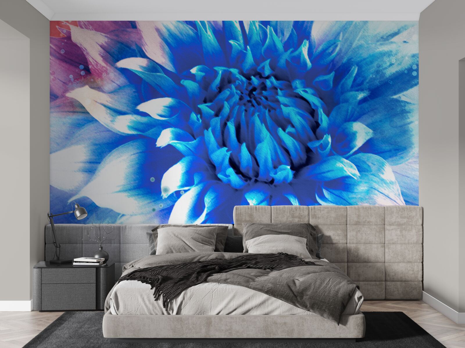 Papier peint bleu comme l'azur aster