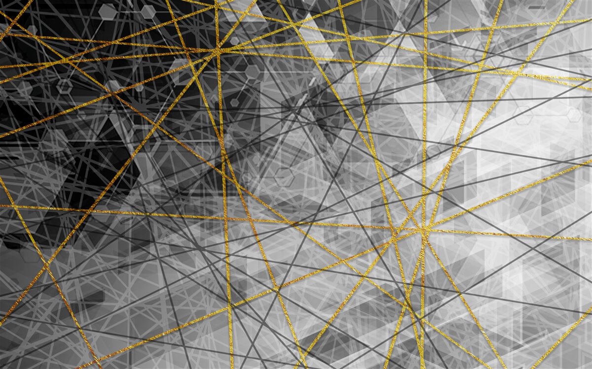 Papier peint fil d'or et pierres