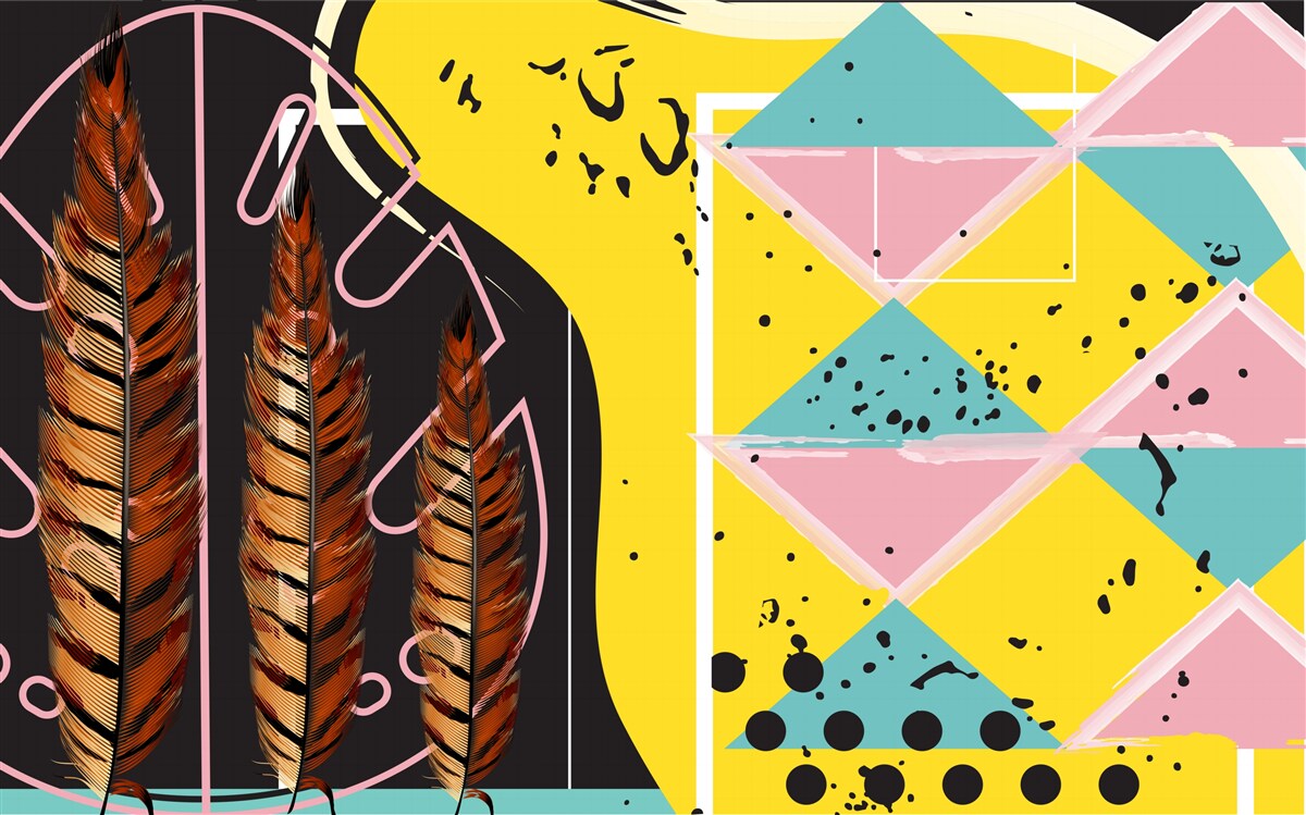 Papier peint les formes géométriques de l'arrière-plan ressortent derrière les pointes jaunes