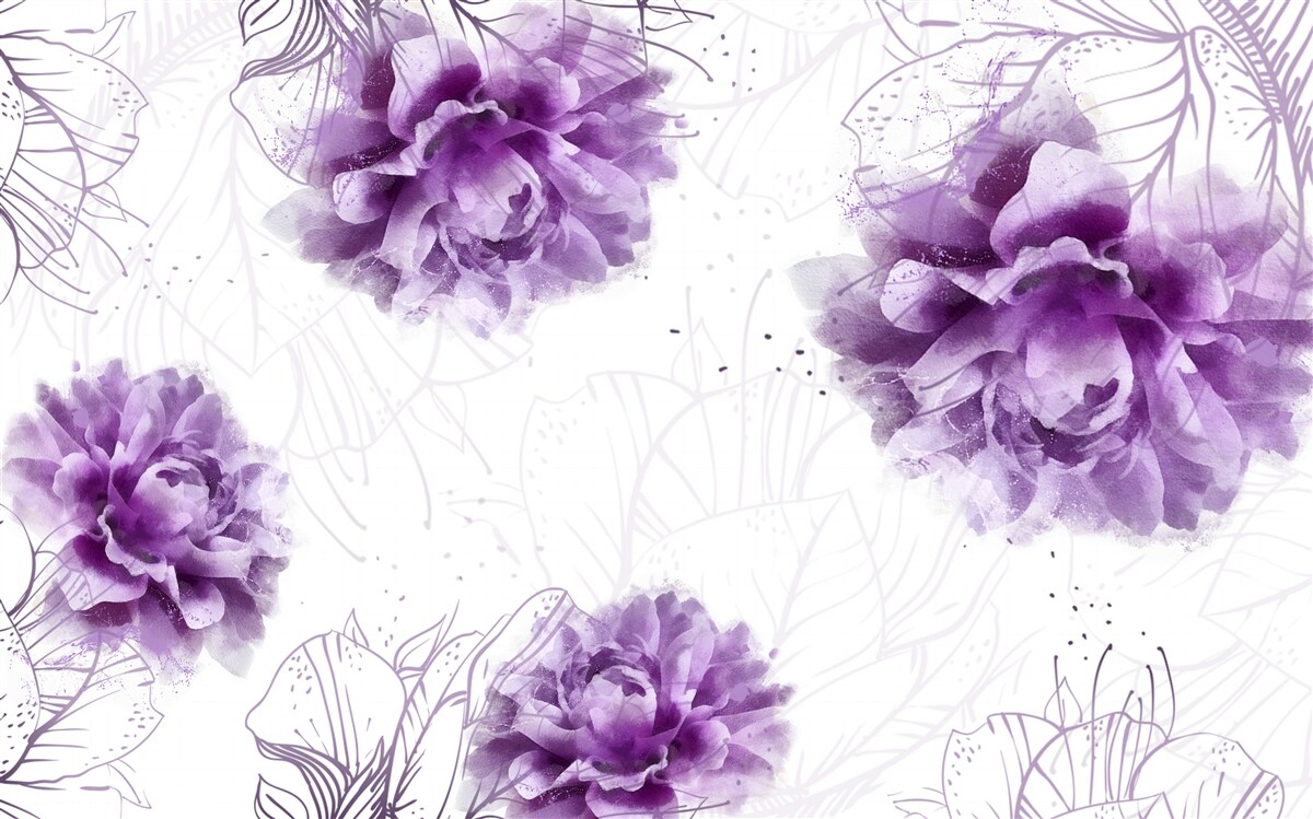 Papier peint les pivoines ont une belle teinte lilas