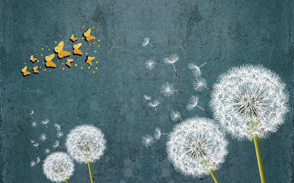 Papier peint papillons planant au-dessus de l'asclépiade