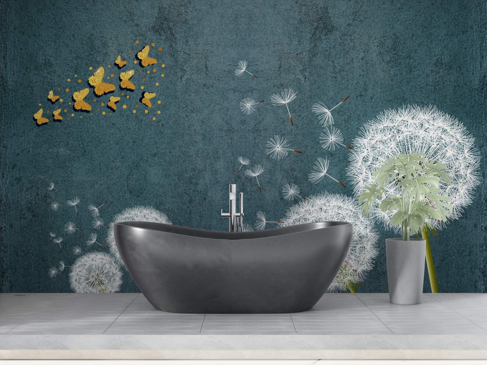 Papier peint papillons planant au-dessus de l'asclépiade