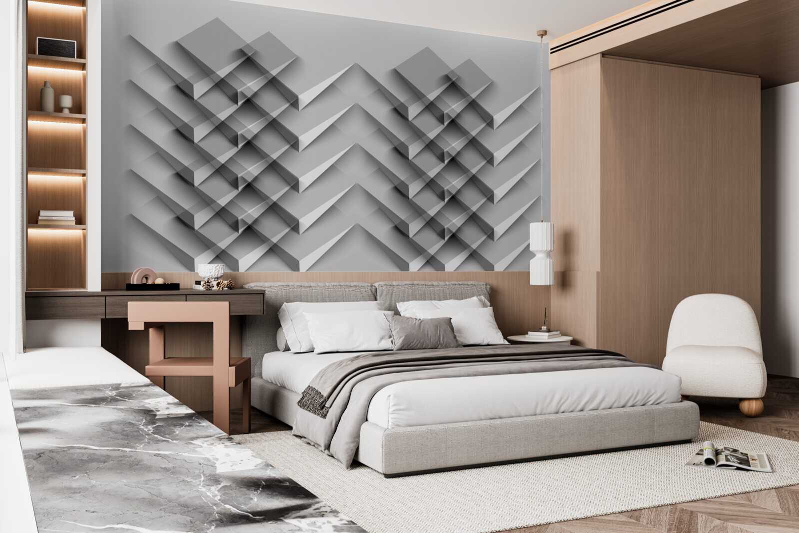 Papier peint Empilement de triangles en 3D