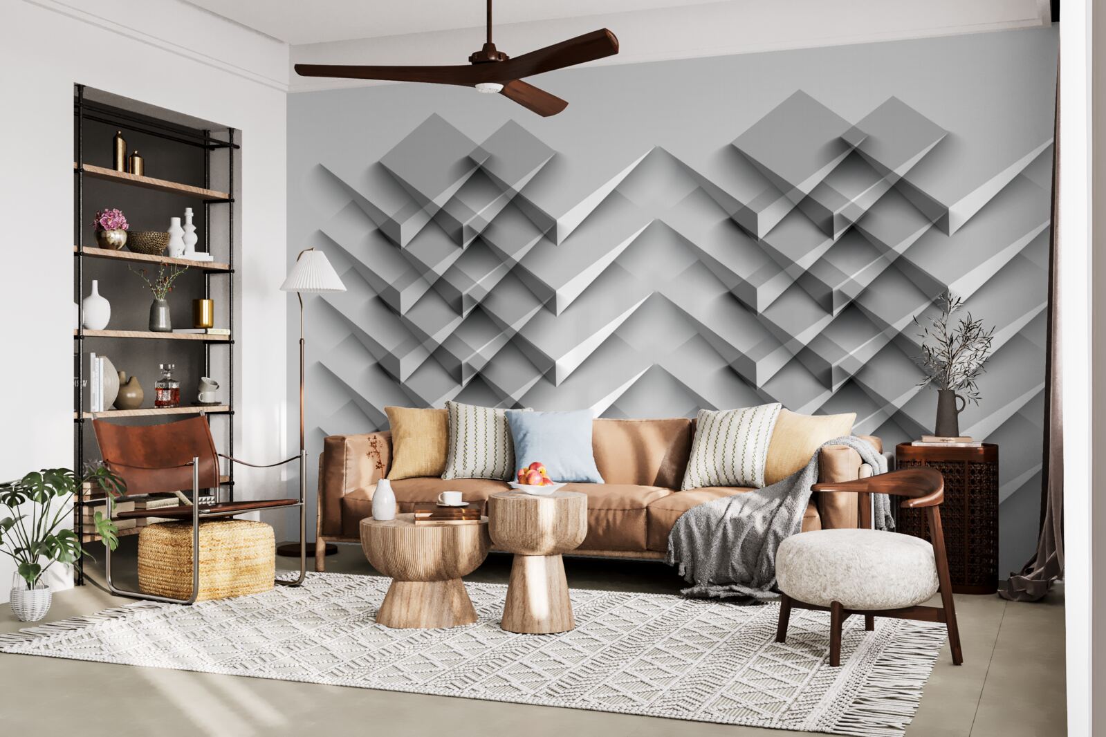 Papier peint Empilement de triangles en 3D