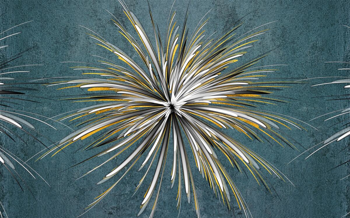 Papier peint branche sur fond bleu duveteux