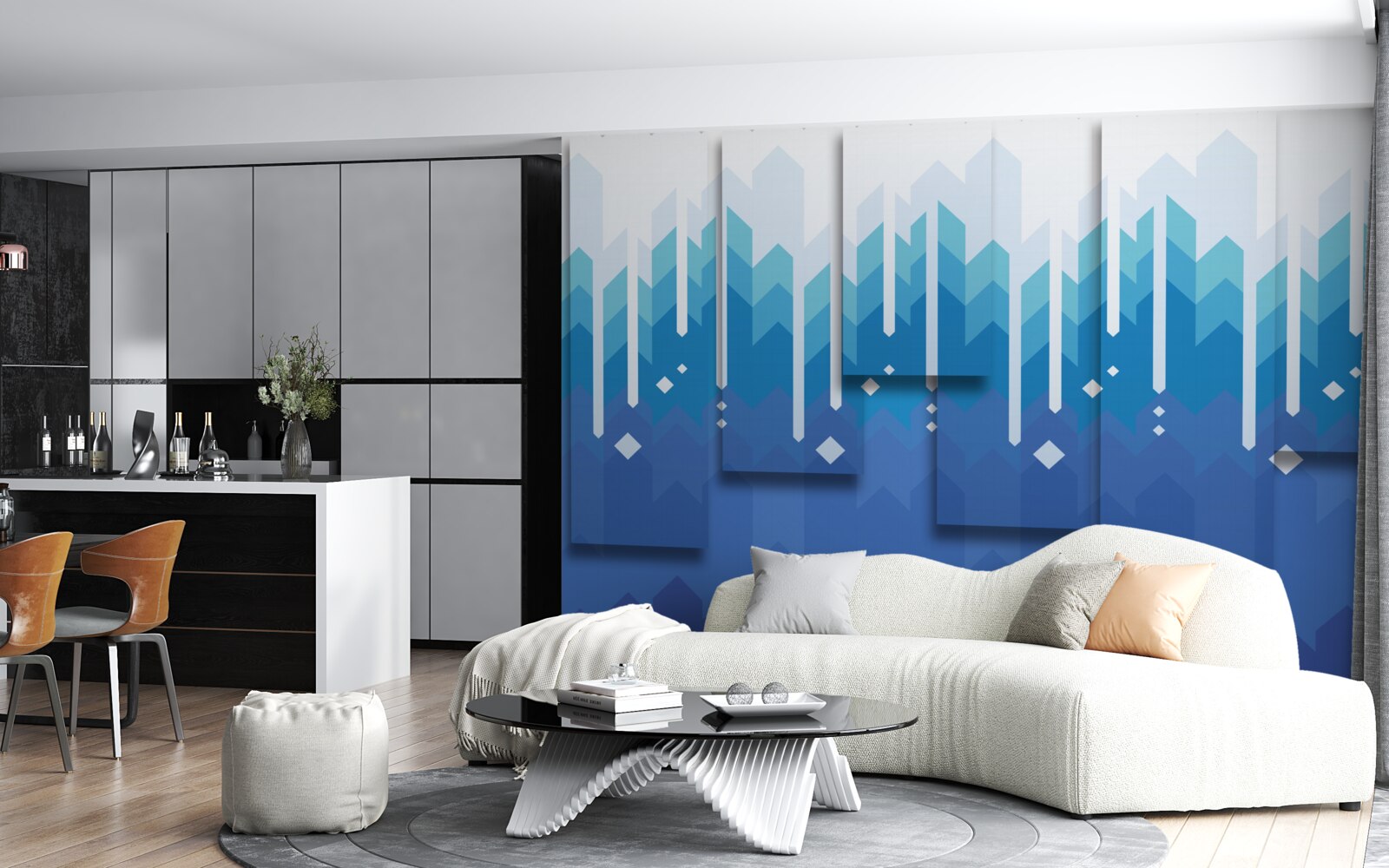 Papier peint les montagnes en cascade se dressent dans une froide majesté