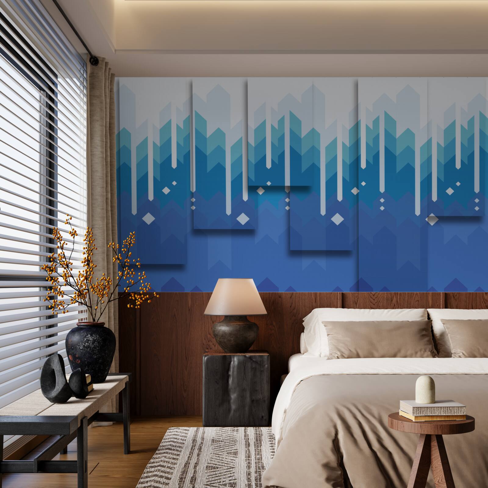 Papier peint les montagnes en cascade se dressent dans une froide majesté